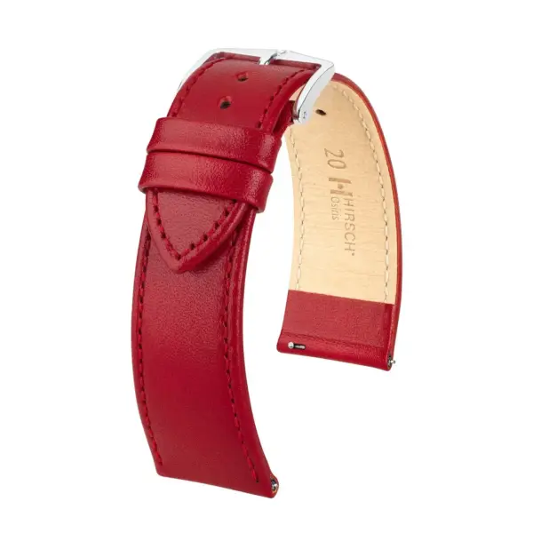 HIRSCH Osiris - Leder-Uhrenarmband - Rot