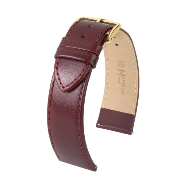 HIRSCH Osiris - Leder-Uhrenarmband - Weinrot