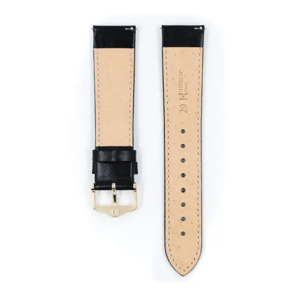 HIRSCH Osiris - Leder-Uhrenarmband - Schwarz – Bild 3