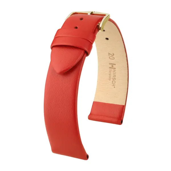HIRSCH Toronto - Leder-Uhrenarmband - Rot – Bild 4