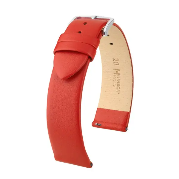 HIRSCH Toronto - Leder-Uhrenarmband - Rot