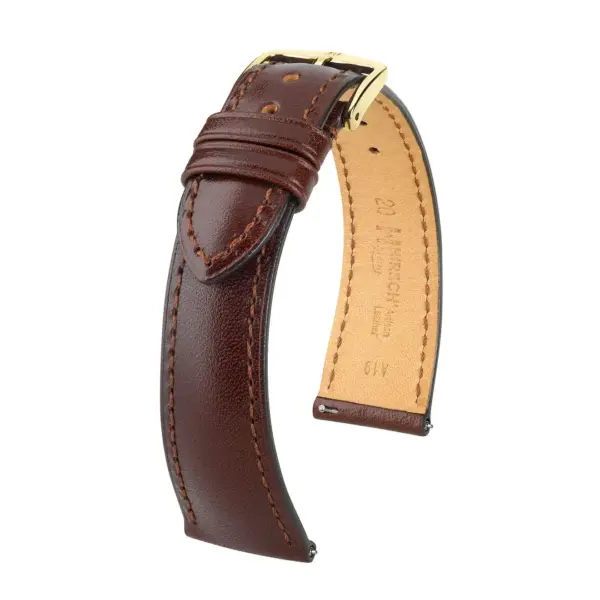 HIRSCH Siena - Leder-Uhrenarmband - Braun – Bild 4