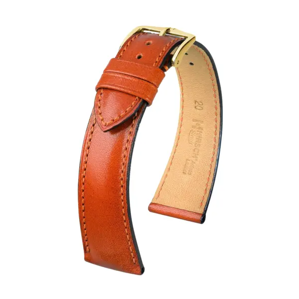 HIRSCH Siena - Leder-Uhrenarmband - Goldbraun