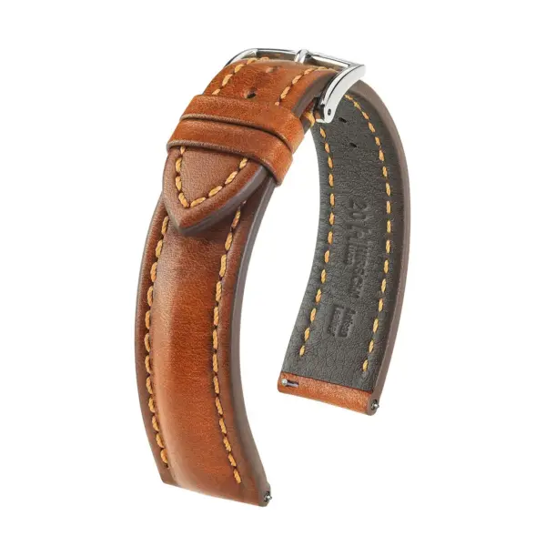 HIRSCH Lucca - Leder-Uhrenarmband - Goldbraun