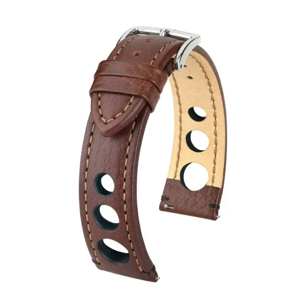 HIRSCH Rally - Racing-Uhrenarmband - Braun