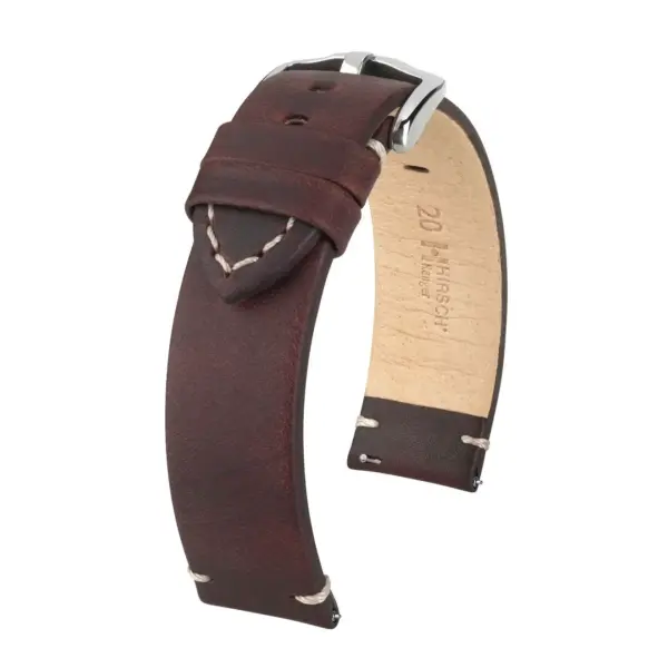 HIRSCH Ranger - Retro-Uhrenarmband - Braun