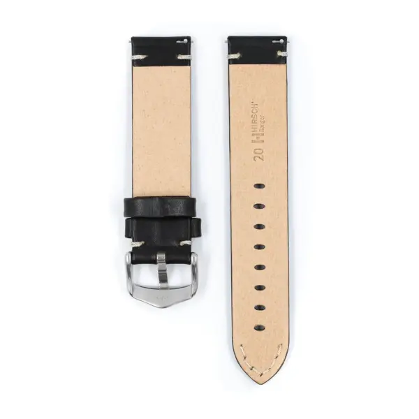 HIRSCH Ranger - Retro-Uhrenarmband - Schwarz – Bild 3