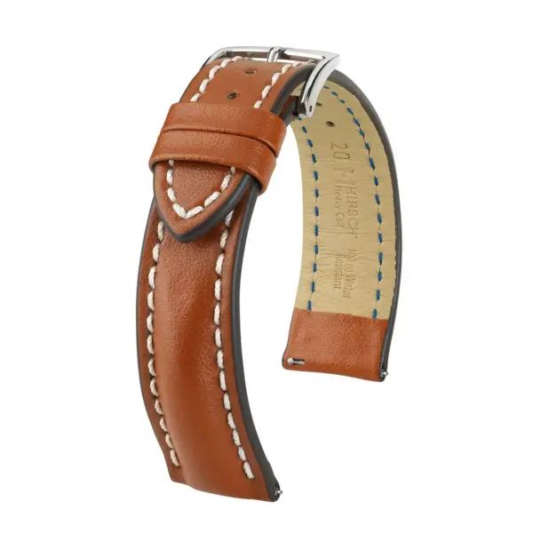 HIRSCH Heavy Calf - Leder-Uhrenarmband - Goldbraun