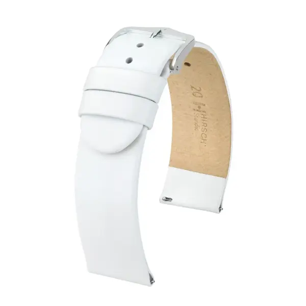 HIRSCH Scandic - Leder-Uhrenarmband - Weiß
