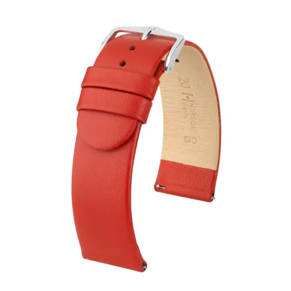 HIRSCH Scandic - Leder-Uhrenarmband - Rot