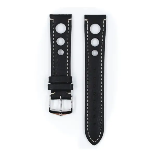 HIRSCH Rally - Racing-Uhrenarmband - Schwarz/Beige – Bild 2