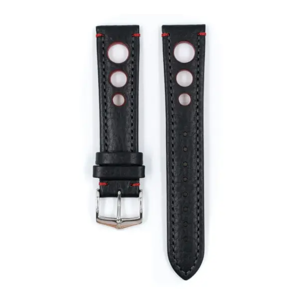 HIRSCH Rally - Racing-Uhrenarmband - Schwarz/Rot – Bild 2