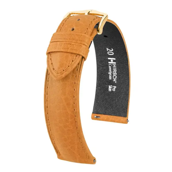 HIRSCH Camelgrain - Leder-Uhrenarmband - Honig – Bild 4