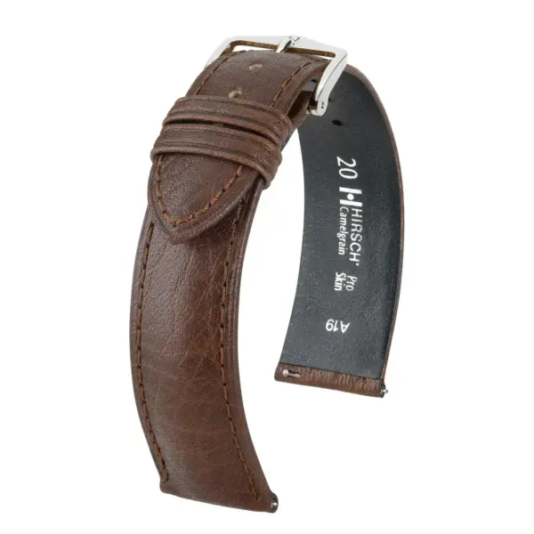 HIRSCH Camelgrain - Leder-Uhrenarmband - Dunkelbraun – Bild 4