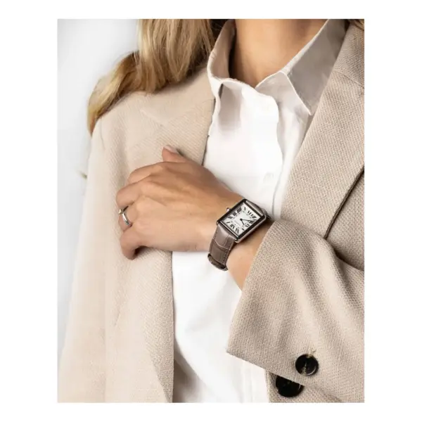 HIRSCH Duke - Leder-Uhrenarmband mit Alligatorprägung - Taupe – Bild 7