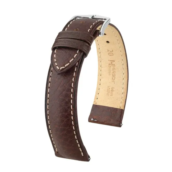 HIRSCH Boston - Leder-Uhrenarmband - Braun