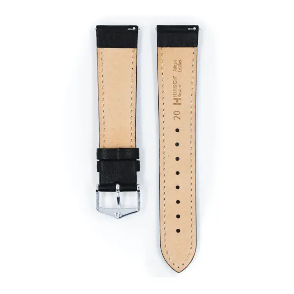 HIRSCH Boston - Leder-Uhrenarmband - Schwarz – Bild 3