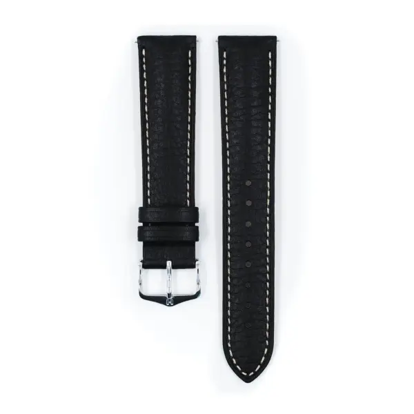 HIRSCH Boston - Leder-Uhrenarmband - Schwarz – Bild 2