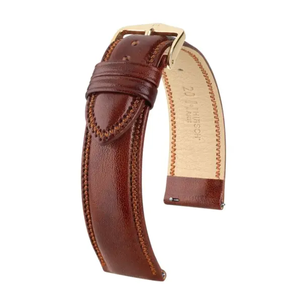 HIRSCH Ascot - Leder-Uhrenarmband - Goldbraun