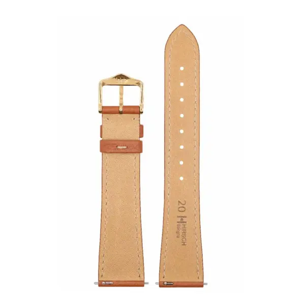 HIRSCH Bologna - Leder-Uhrenarmband - Goldbraun – Bild 3