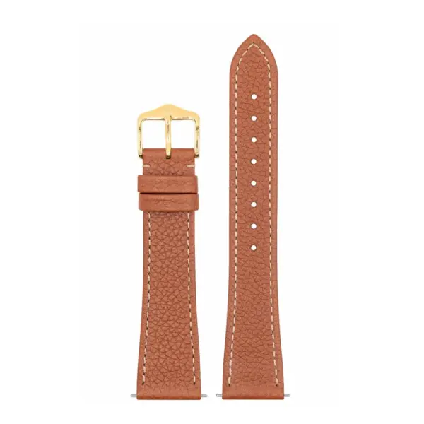 HIRSCH Bologna - Leder-Uhrenarmband - Goldbraun – Bild 2