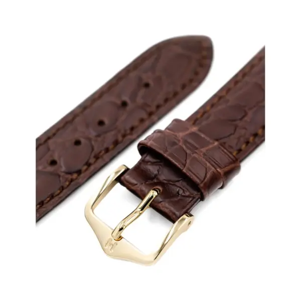HIRSCH Aristocrat - Leder-Uhrenarmband mit Krokodilprägung - Braun – Bild 4