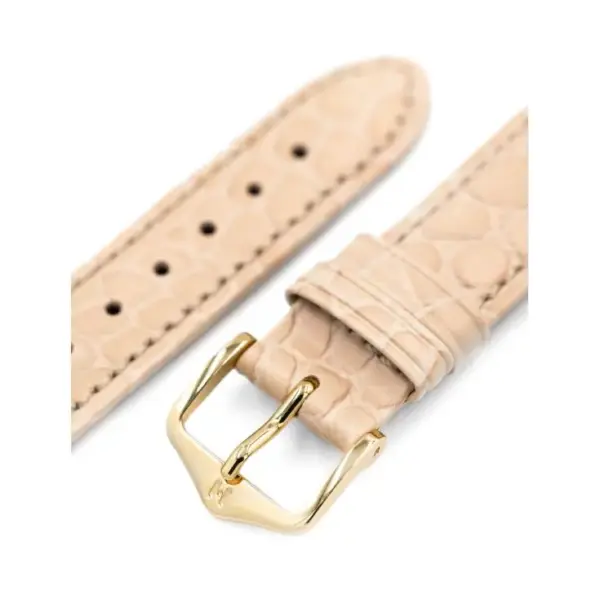 HIRSCH Aristocrat - Leder-Uhrenarmband mit Krokodilprägung - Beige – Bild 4