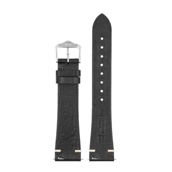 HIRSCH Bagnore - Leder-Uhrenarmband - Schwarz – Bild 3