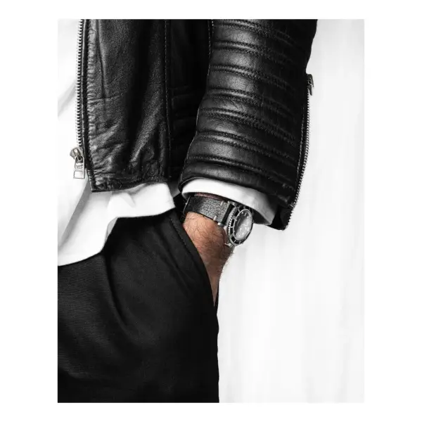 HIRSCH Bagnore - Leder-Uhrenarmband - Schwarz – Bild 6