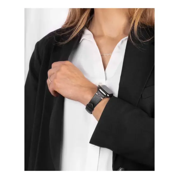 HIRSCH Bagnore - Leder-Uhrenarmband - Schwarz – Bild 7