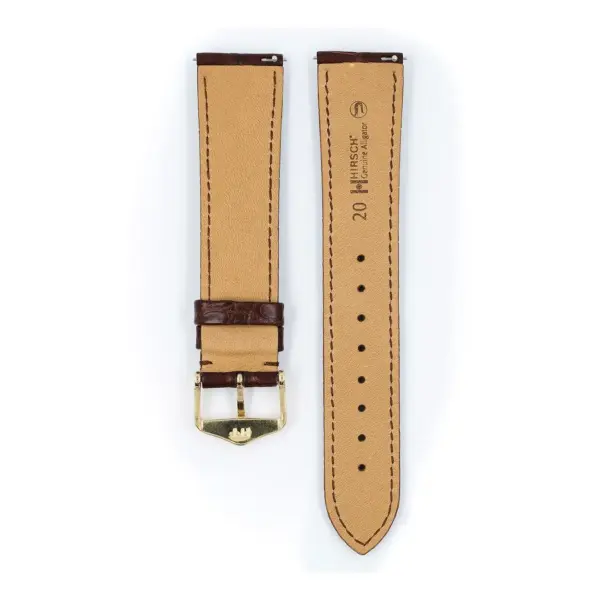 HIRSCH Genuine Alligator - Alligatorleder-Uhrenarmband - Braun – Bild 3