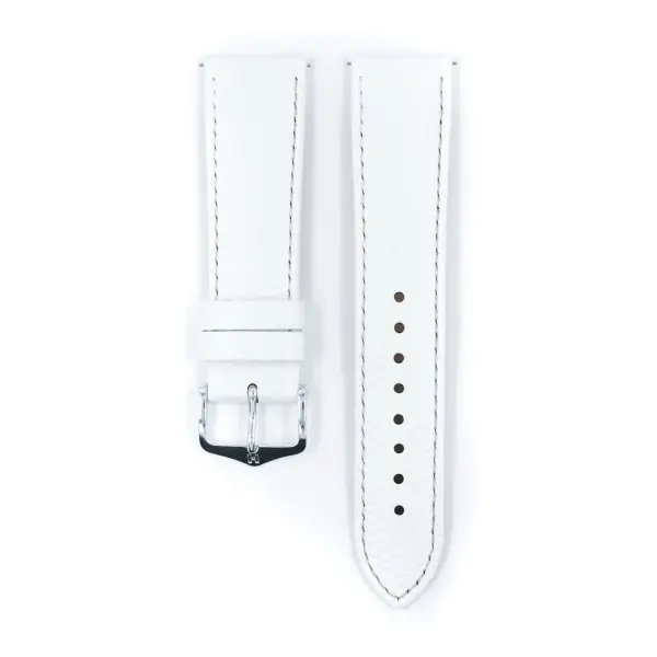 HIRSCH Rainbow - Leder-Uhrenarmband mit Eidechsenprägung - Weiß – Bild 2
