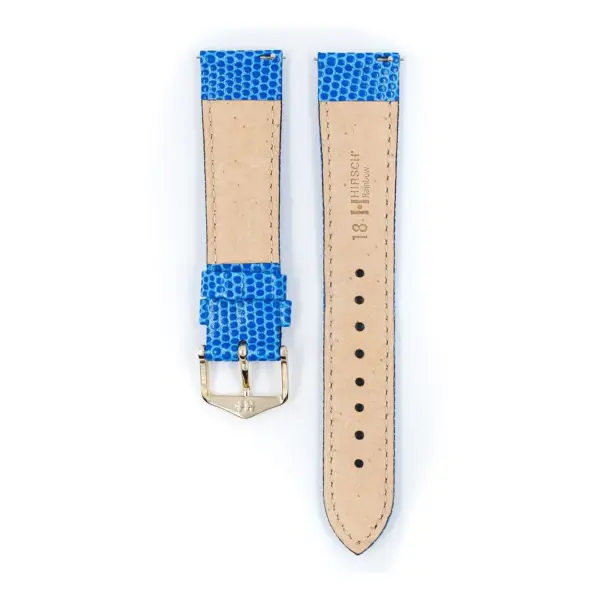 HIRSCH Rainbow - Leder-Uhrenarmband mit Eidechsenprägung - Royalblau – Bild 3