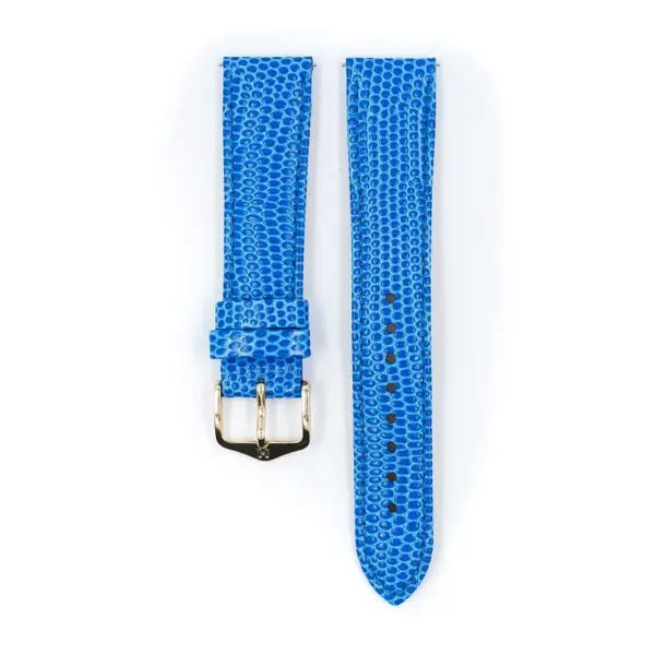 HIRSCH Rainbow - Leder-Uhrenarmband mit Eidechsenprägung - Royalblau – Bild 2