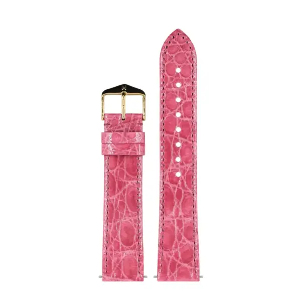 HIRSCH Genuine Croco - Krokodilleder-Uhrenarmband - Rosa – Bild 2