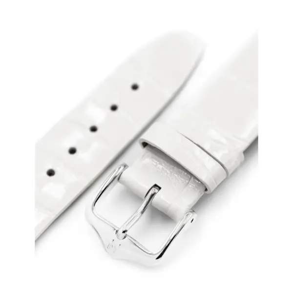 HIRSCH Prestige Alligator - Leder-Uhrenarmband - Weiß glänzend – Bild 4