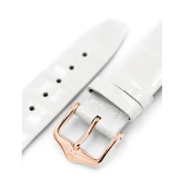 HIRSCH Prestige Alligator - Leder-Uhrenarmband - Weiß glänzend – Bild 5