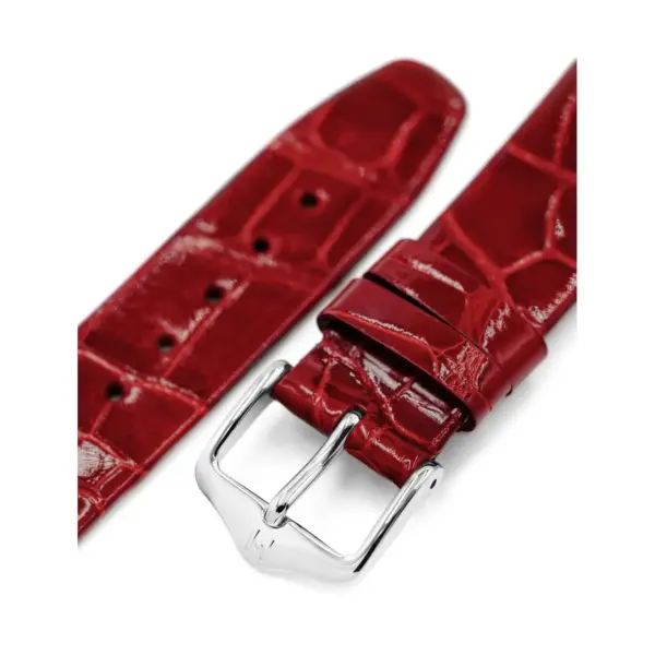 HIRSCH Prestige Alligator - Leder-Uhrenarmband - Rot glänzend – Bild 4
