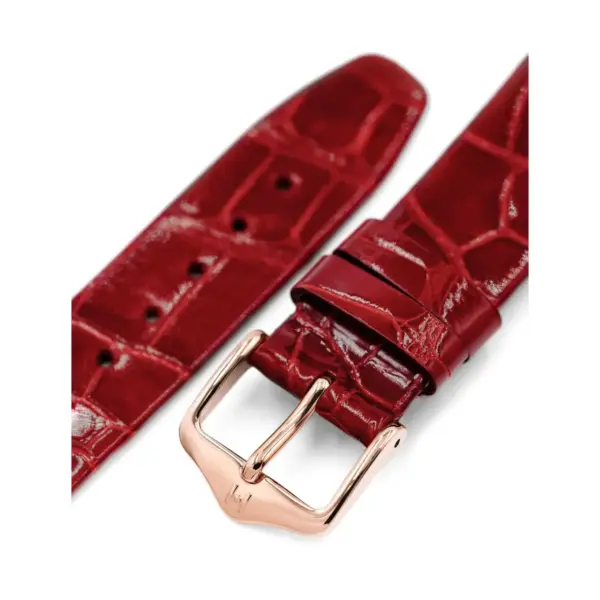 HIRSCH Prestige Alligator - Leder-Uhrenarmband - Rot glänzend – Bild 5