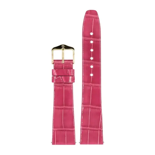 HIRSCH Prestige Alligator - Leder-Uhrenarmband - Rosa glänzend – Bild 2