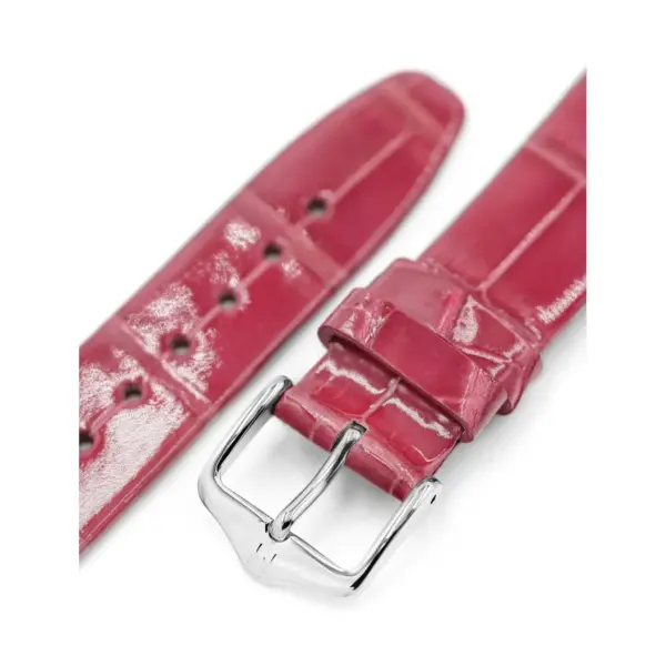 HIRSCH Prestige Alligator - Leder-Uhrenarmband - Rosa glänzend – Bild 4