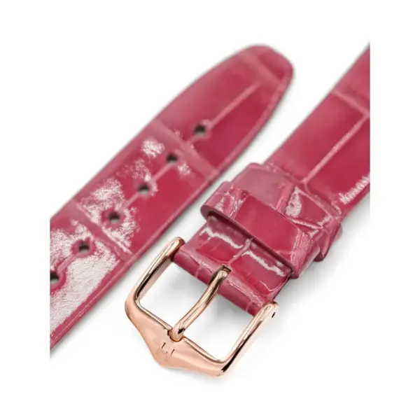 HIRSCH Prestige Alligator - Leder-Uhrenarmband - Rosa glänzend – Bild 5