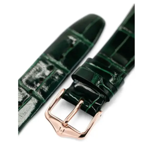 HIRSCH Prestige Alligator - Leder-Uhrenarmband - Dunkelgrün glänzend – Bild 5
