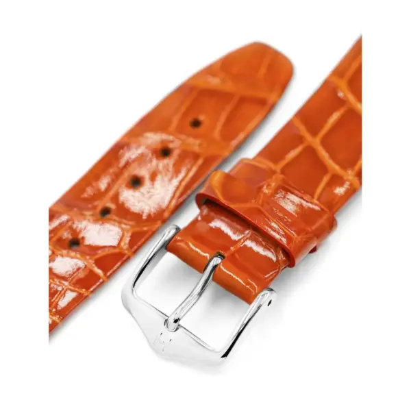 HIRSCH Prestige Alligator - Leder-Uhrenarmband - Orange glänzend – Bild 4