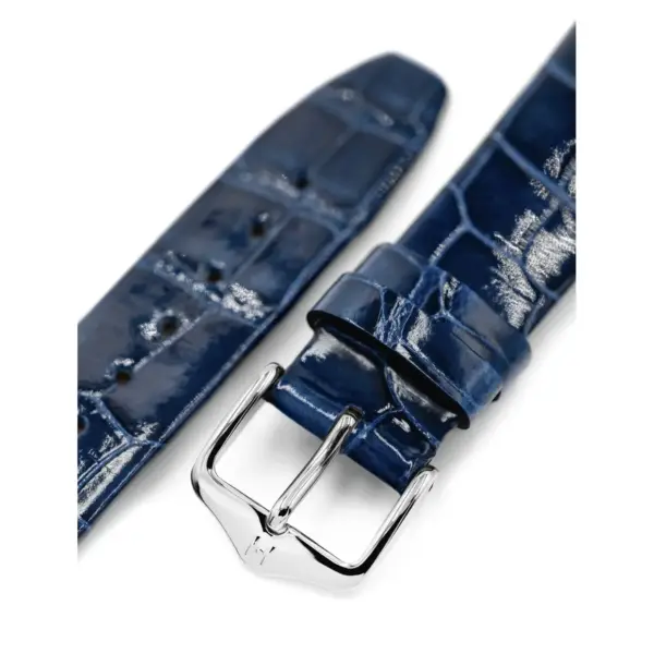 HIRSCH Prestige Alligator - Leder-Uhrenarmband - Blau glänzend – Bild 4