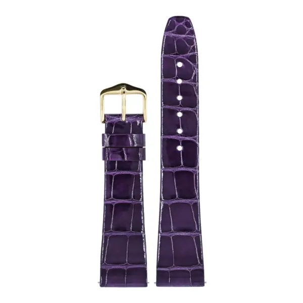 HIRSCH Prestige Alligator - Leder-Uhrenarmband - Lila glänzend – Bild 2