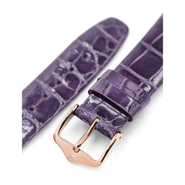 HIRSCH Prestige Alligator - Leder-Uhrenarmband - Lila glänzend – Bild 5