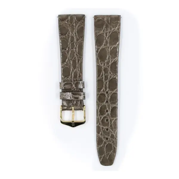 HIRSCH Prestige Croco - Leder-Uhrenarmband - Grau glänzend – Bild 2