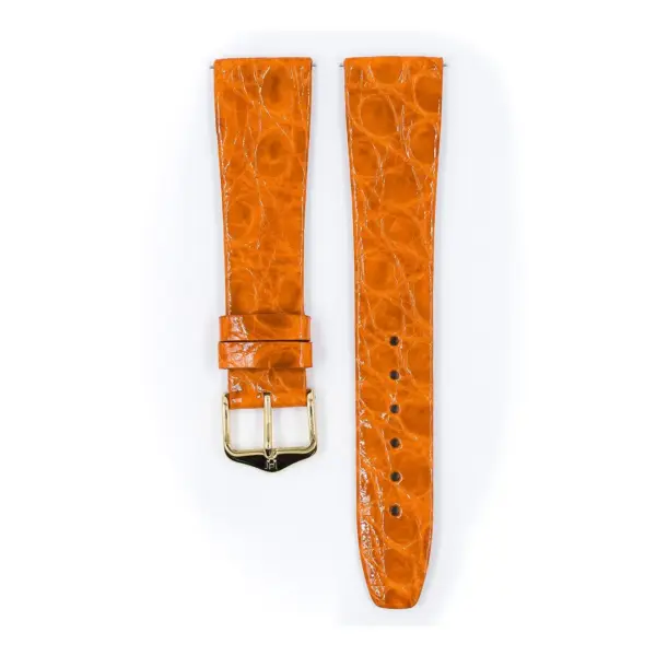 HIRSCH Prestige Croco - Leder-Uhrenarmband - Orange glänzend – Bild 2