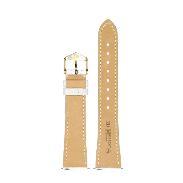 HIRSCH London Alligator - Alligatorleder-Uhrenarmband - Weiß glänzend – Bild 3